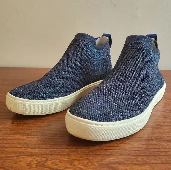 Rothy’s Metallic Lattice Stitch Chelsea High Top Slip-On Sneakers(7.5) - Picture 4 of 10